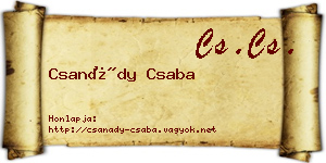 Csanády Csaba névjegykártya
