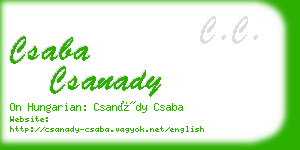 csaba csanady business card